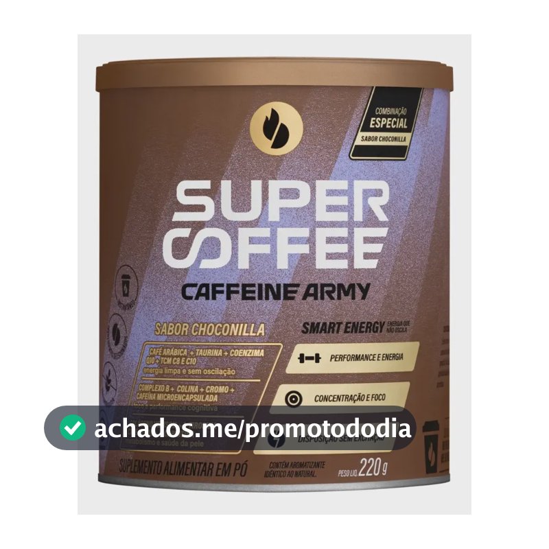 Cafeína Caffeine Army Supercoffee Classic Size em pó sabor Choconilla x 220g