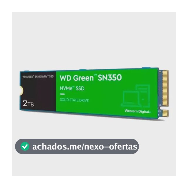 Ssd 2tb M.2 2280 Nvme Pcie Gen3 Western Digital WD Green SN350 Wds200t3g0c Velocidade De Leitura Até 3200mb/s Cor Verde Disco Sólido Interno