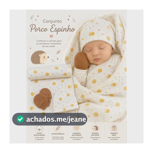 Kit Enxoval Manta, Touca, Luva E Meias 100% Algodão Bichinho