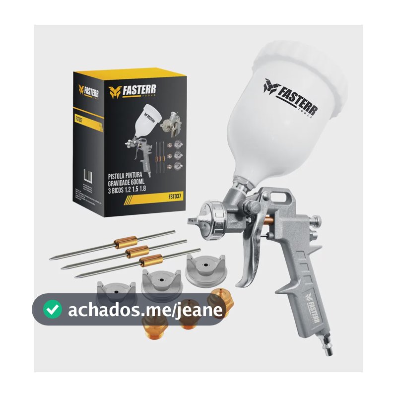 Pistola De Pintura Gravidade De Alta Pressão 600ml Fst037 Profissional Fasterr