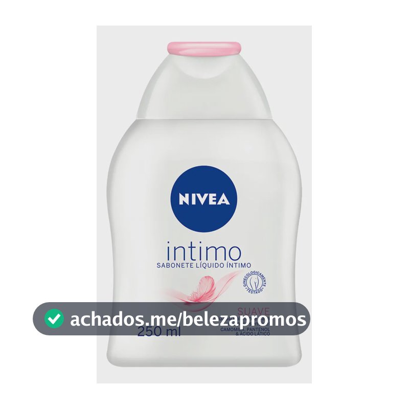 NIVEA Sabonete Líquido Íntimo Suave 250ml, Limpeza Delicada, Mantém pH Natural, Extrato de Camomila, Cuidado Calmante, Uso Diário