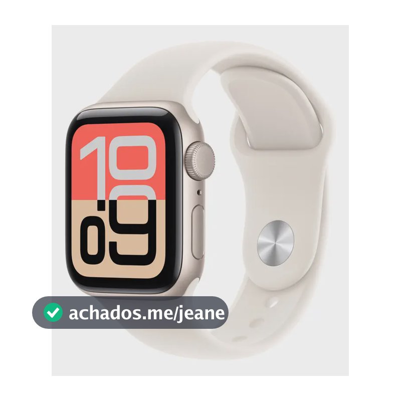 Apple Watch SE 3 GPS • Caixa estelar de alumínio – 40 mm • Pulseira esportiva estelar – P/M - Distribuidor Autorizado