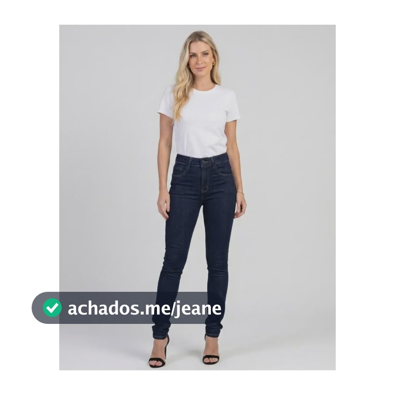 Calça Jeans Feminina Biotipo Azul-escuro Liso 38