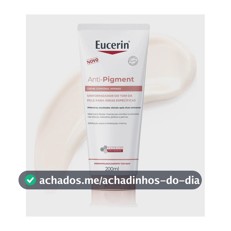 EUCERIN Creme Corporal Antimanchas Intenso 200ml, Anti-Pigment, Clareador Joelho, Coxa e Cotovelo, Thiamidol