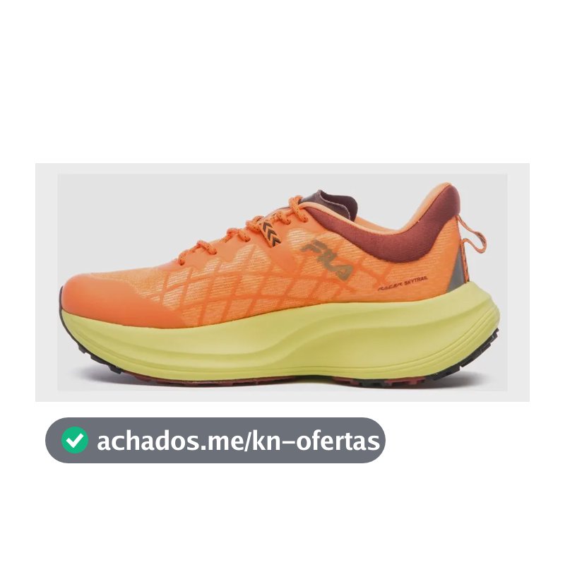 Tênis Masculino Fila Padrão Racer Skytrail Laranja/marrom Avermelhado/verde Limao Liso 41 Br