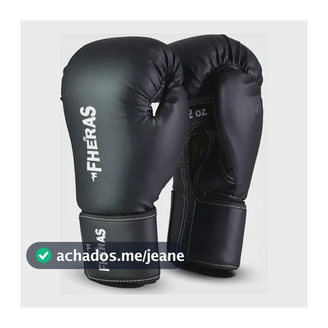 Luva Fheras Treino Boxe Muay Thai Kickboxing Profissional Nf 10oz Preto