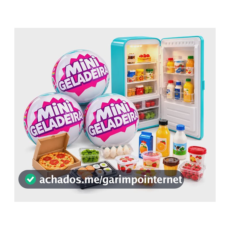 Kit 3 Bola Surpresa Acessórios Mini Geladeira Brinquedo Variada