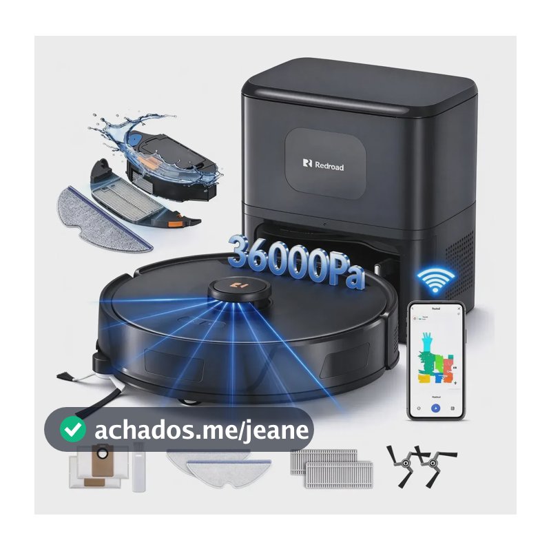 Robô Aspirador 36000pa Redroad R11 Max 3 Em 1 Mapeamento App