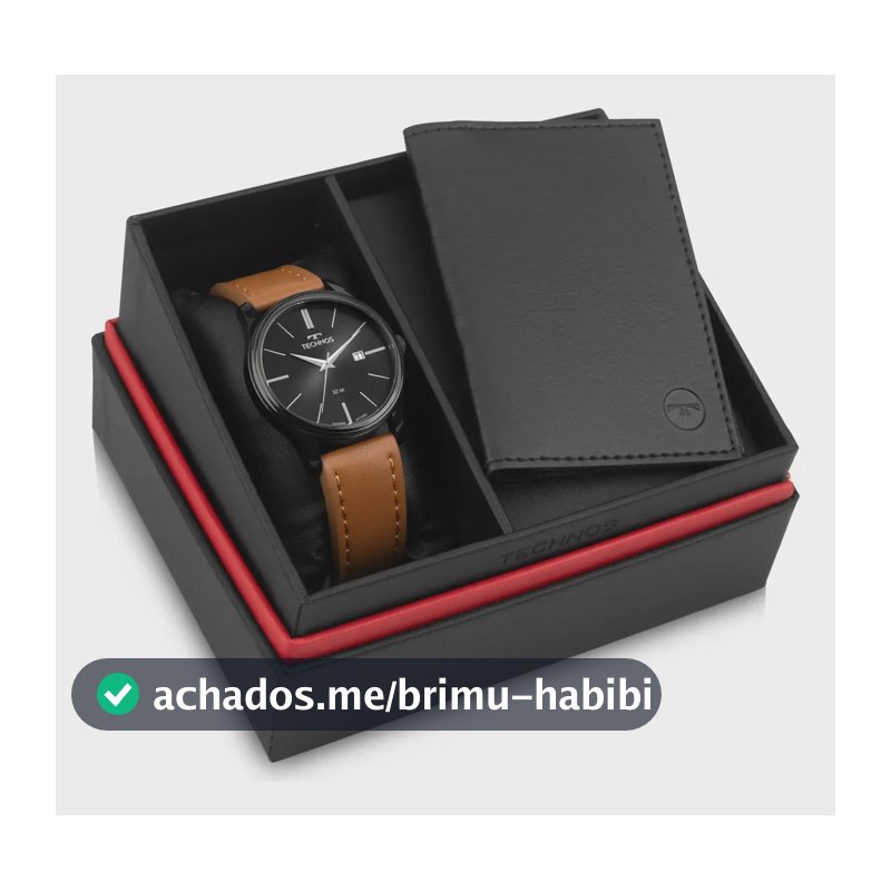 Kit Relógio Technos Masculino Steel Preto - 2115ubr/k0p Marrom Preto