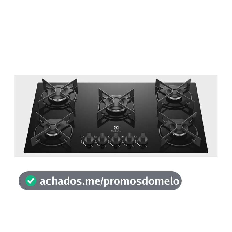 Cooktop 5 Bocas a Gás Electrolux Mesa de Vidro Efficient Grade de Aço Fosco (KE5GR) Bivolt