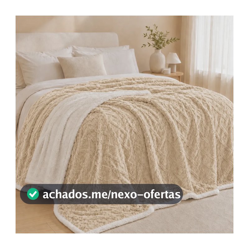 Manta Coberdrom Casal E Queen Cobertor Mantinha Quentinha Fleece Sherpa Confortável Para O Inverno Várias Cores Raraluz Casa Palha