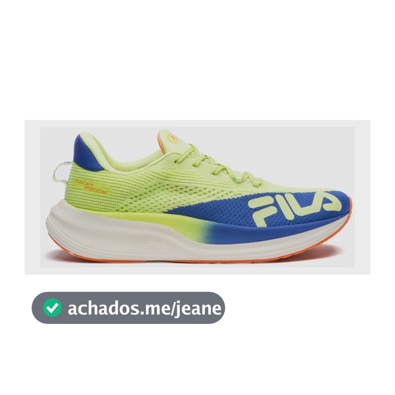 Tênis Fila Racer Speedzone Feminino Corrida E Maratona Verde/azul Royal/laranja Geométrico 38,0 Br