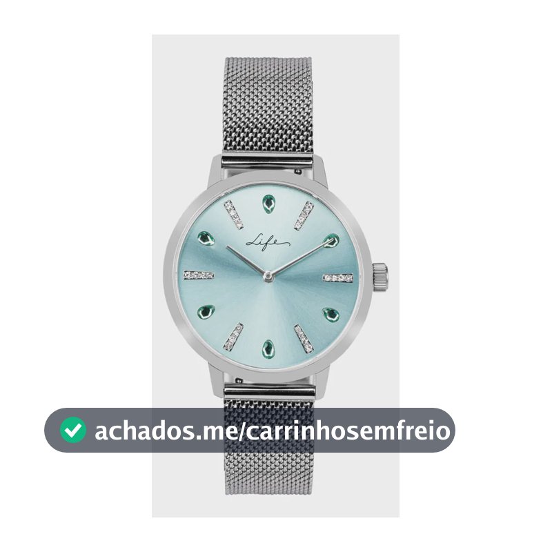 Relógio Life Splash Feminino Aço Prateado Azul Prateado