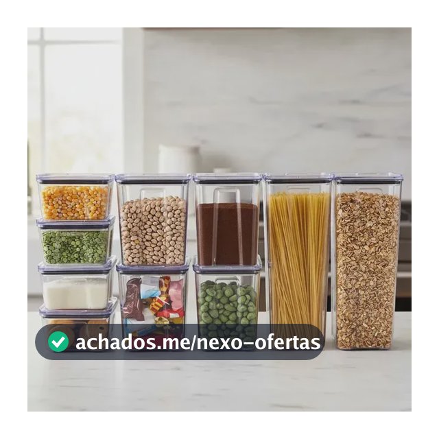 Kit 10 Pote Herméticos Empilháveis Porta Mantimento Rebirth