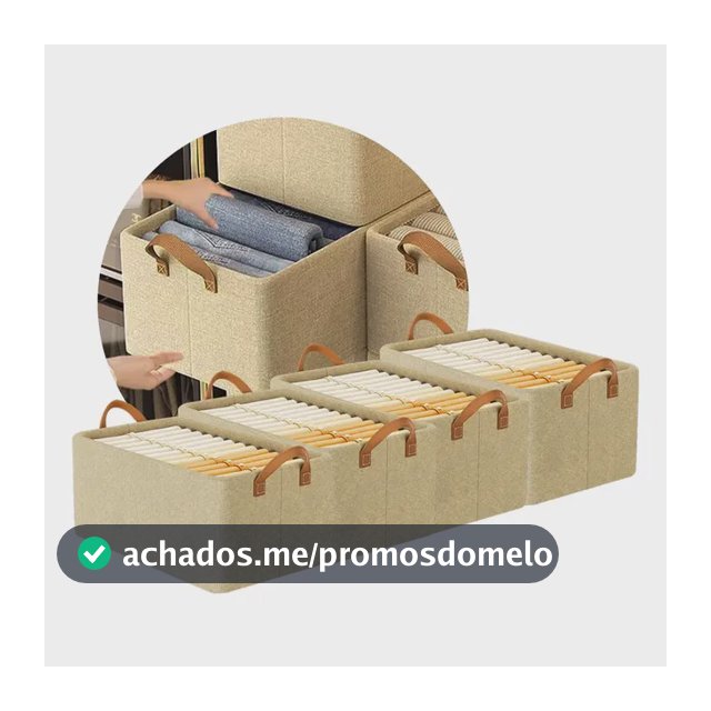 Kit4 Cestos Caixas Dobravel Organizadoras De Guarda Roupas