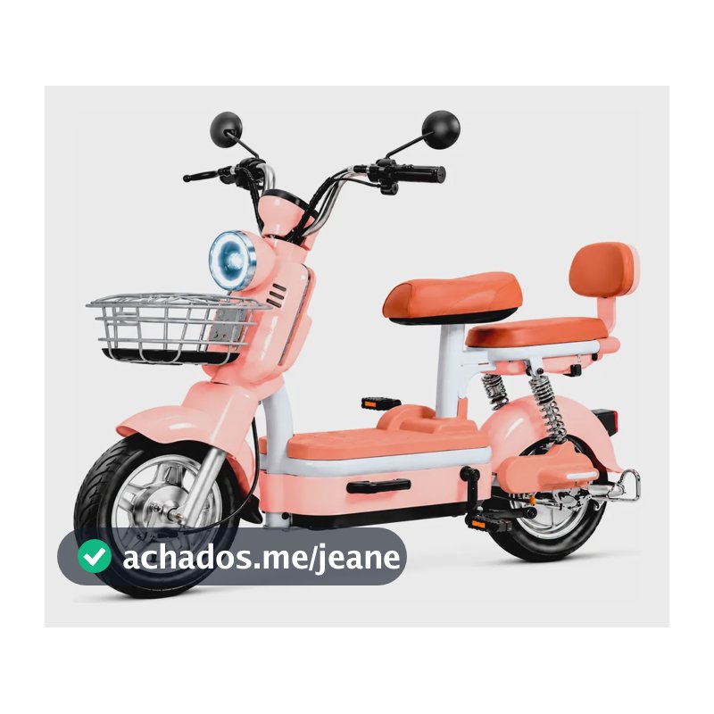 Bicicleta Elétrica 500w Aro 14 Pneus A Vácuo 48v 12ah 32km/h Cinza