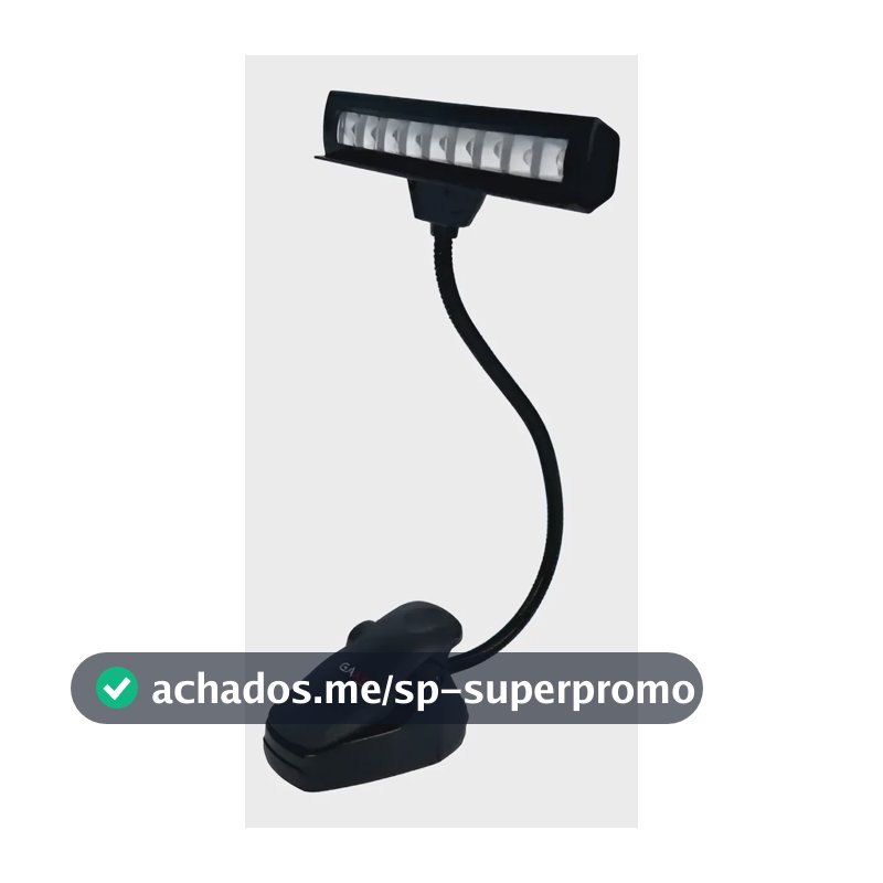 Luminária Para Suporte De Partitura Saty Lms02 Preto Preto