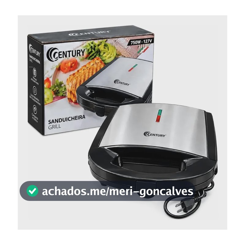 Sanduicheira Elétrica Century Fast Gril Toast Preto 127v