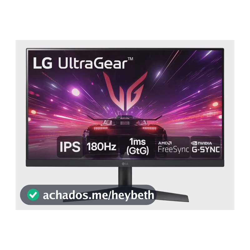 Monitor Gamer LG UltraGear 24”IPS Full HD 180Hz 1ms (GtG) NVIDIA G-SYNC AMD FreeSync HDR10 sRGB 99% HDMI DisplayPort, Preto- 24GS60F