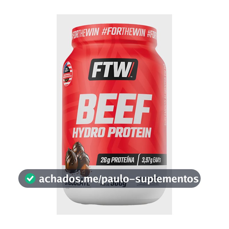 Proteína Beef Hydro Protein Hidrolisada Zero Lactose Sabor Chocolate FTW