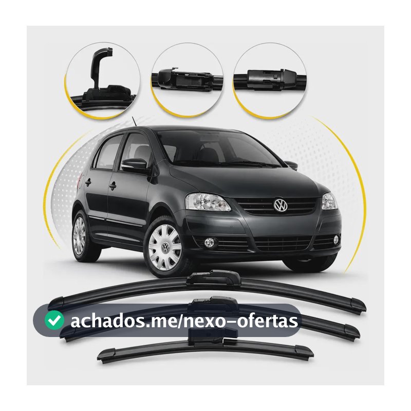 Kit 3 Palhetas Dianteiro/traseiro Volkswagen Fox 2003/2009 Preto