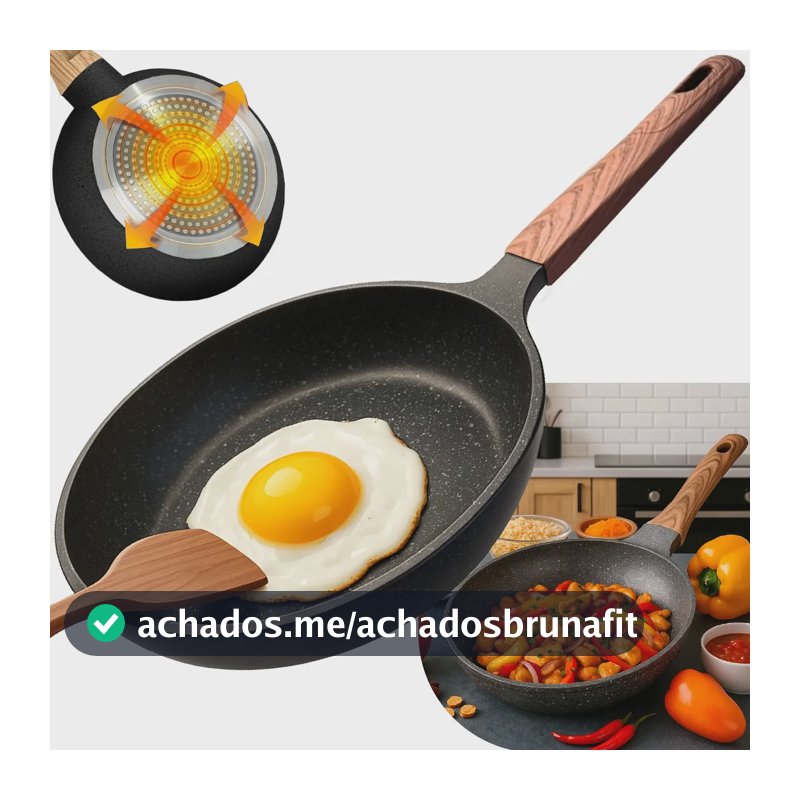 Panela Frigideira Cerâmica De Indução E Gás Compacta Profissional 24 Cm Linha Premium - Aero Home