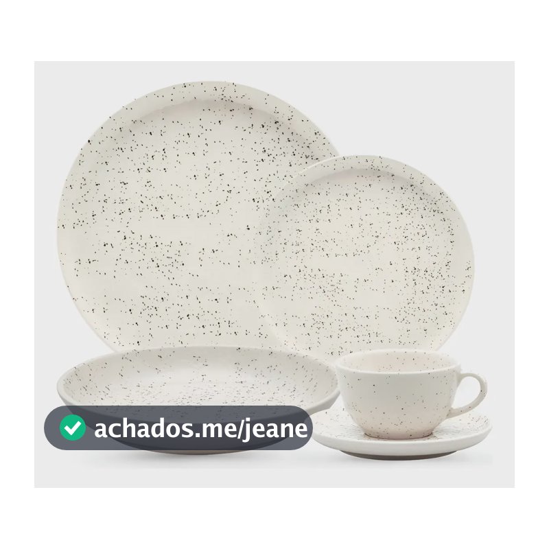 Aparelho De Jantar E Chá 30 Peças Oxford Flat Chuvisco