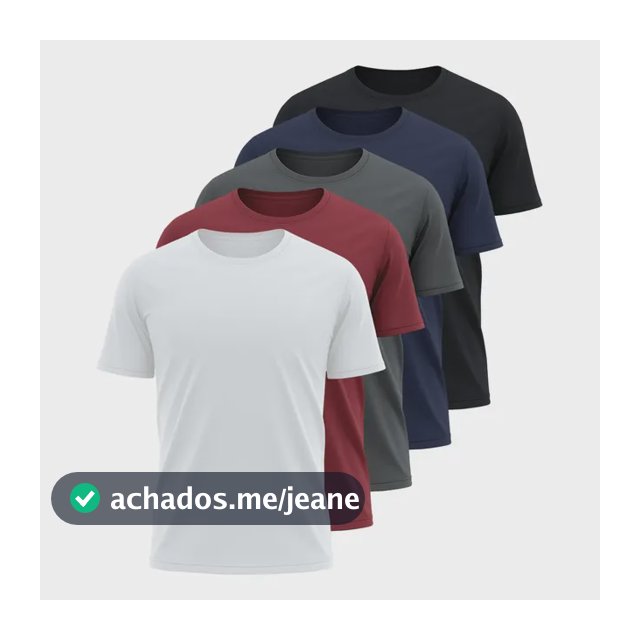 Kit 5 Camisetas Básicas Masculina Dry Fit Lisa Tradicional
