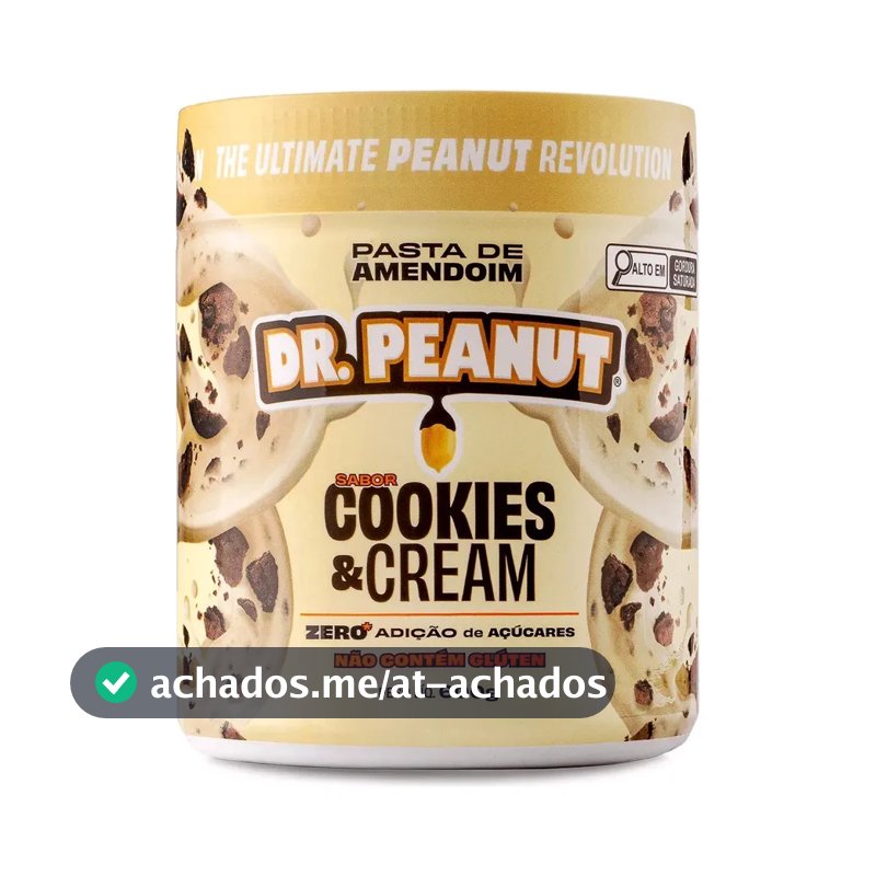 Suplemento em pasta Dr. Peanut Melhor Pasta de Amendoim amentoim cremosa sabor Cookies and cream x 600g