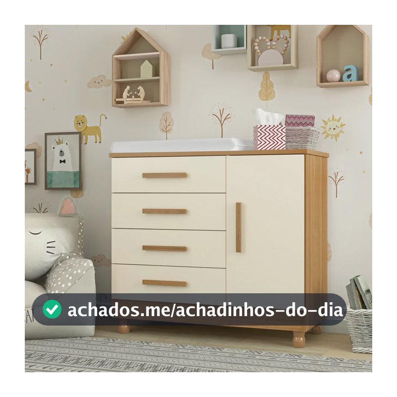 Cômoda Lojas Bela Modular Laqueada 4 Gavetas Cedro-off