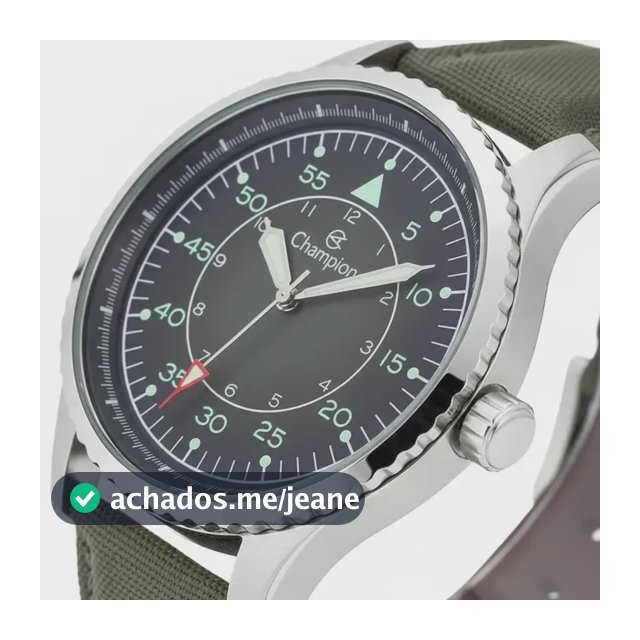 Relógio De Pulso Champion Ch30368g Com Corria De Nylon Cor Verde - Fondo Cinza - Bisel Prateado