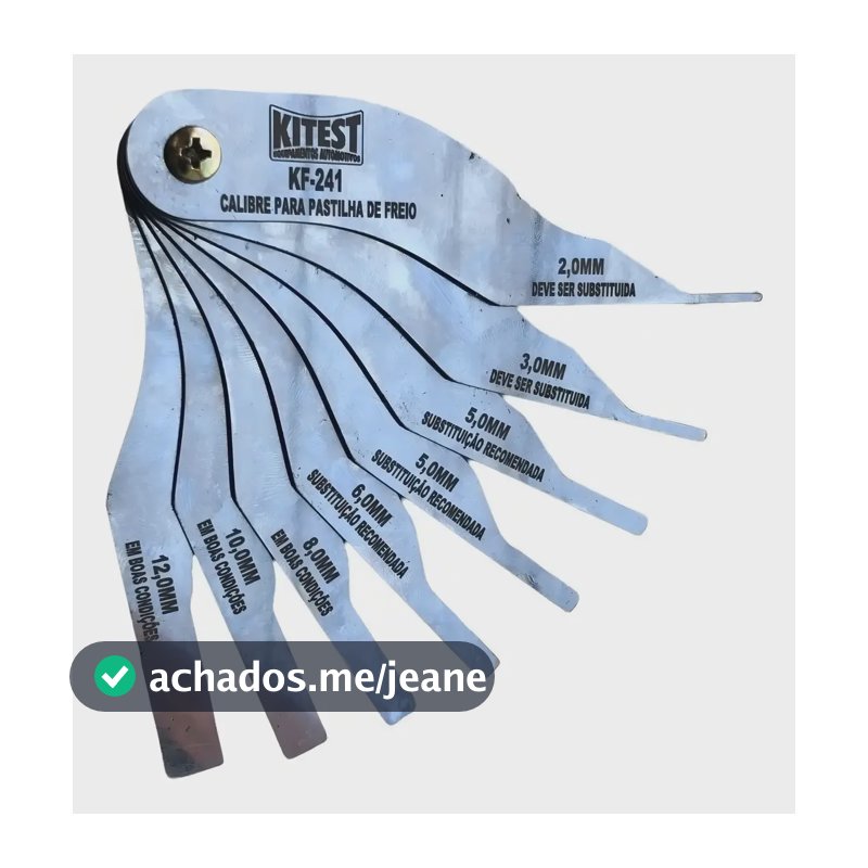 Calibre De Inspeção Para Pastilha De Freio Em Inox Kitest KF-241 2 mm 12 mm