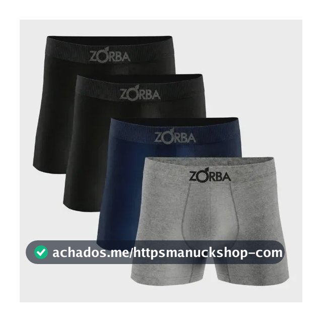 Kit 4 Cuecas Boxer Zorba Algodão Sem Costura Toque Fresco 1 Marinho - 1 Mescla - 2 Pretos Confortável Respirável G (46 A 48)