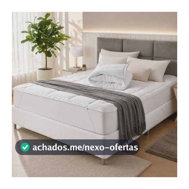 Pillow Top Protetor Colchão Cama Casal 400 Fios Toque Macio Branco Matelado Liso Casal