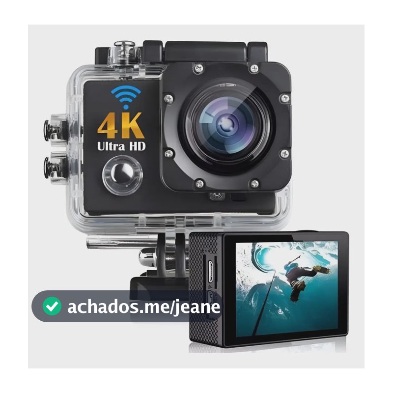 Camera Filmadora De Ação Esportes 4k Pro Wifi Prova D'agua Preto