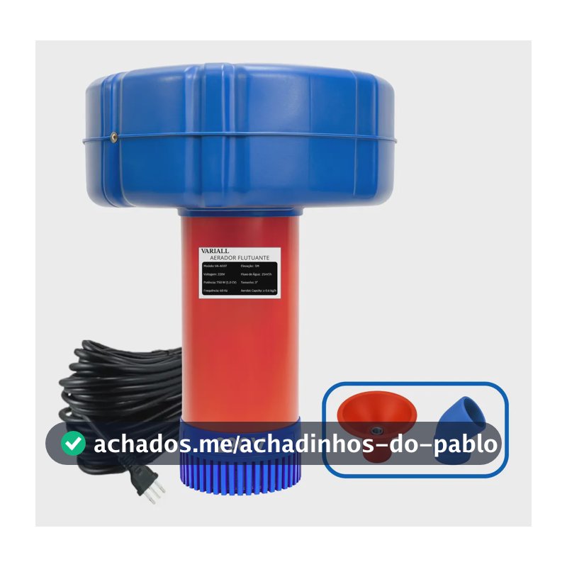 Aerador Chafariz 1.5cv 1.1kw Piscicultura Potente Oxigenio Bomba Lago Agua Peixes Tanque Oxigenador 15 Metros Fio