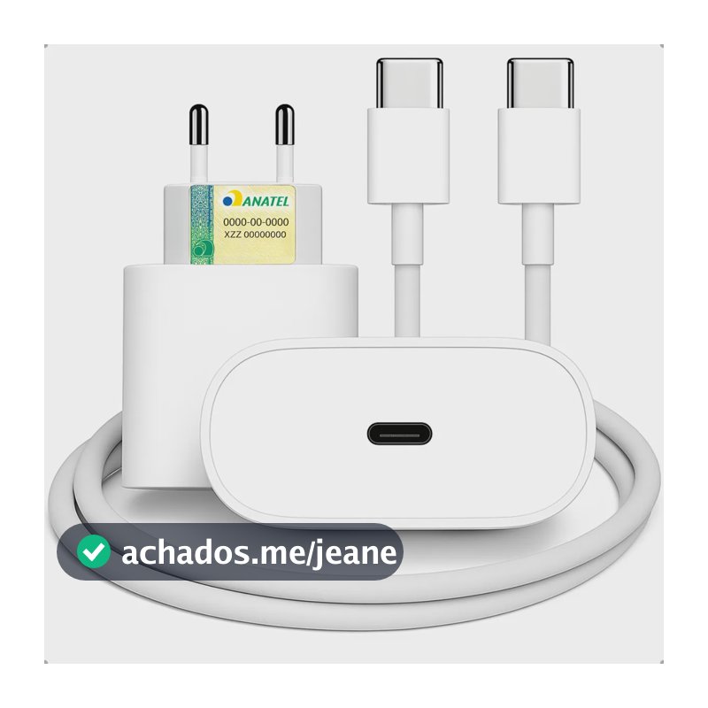 Carregador Turbo Tipo C 30w Para iPhone 15 16 17 Pro Max Branco