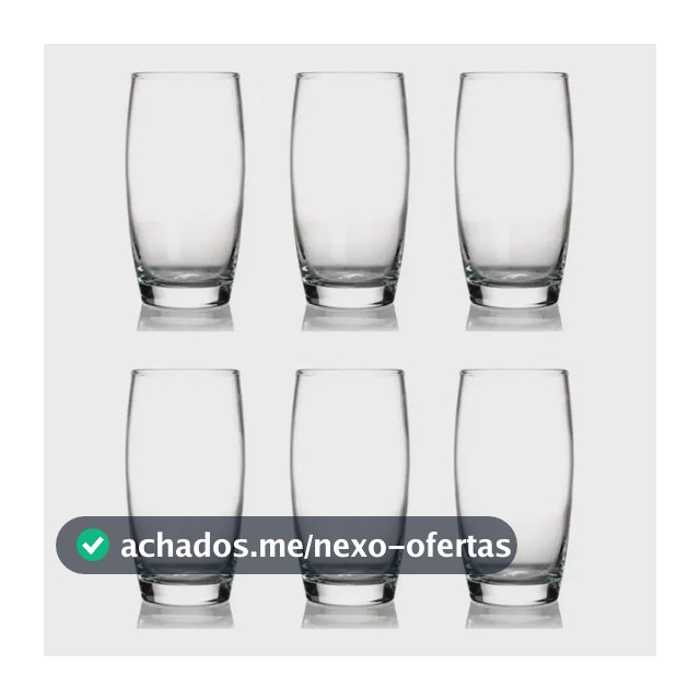 Jogo Kit Copo Vidro Oca 300ml C/6 Nadir - Agua Suco Drink Co Cor Transparente Transparente