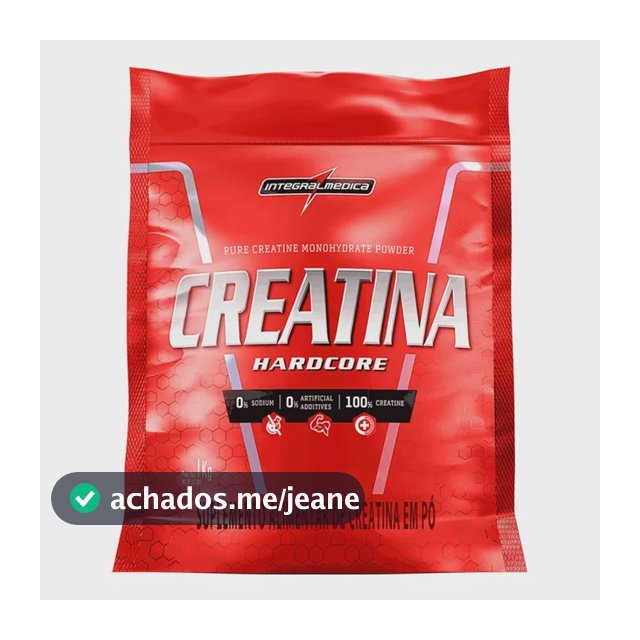 Creatina Integralmédica Monohidratada Hardcore em pó Sem sabor x 1kg