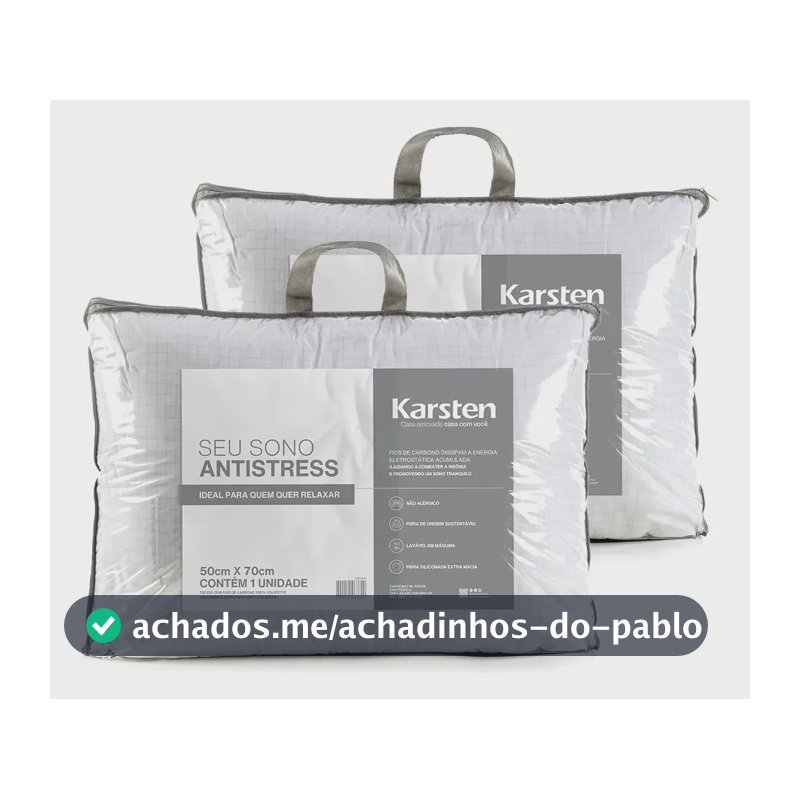 Kit 2 Travesseiros Antialérgico 50x70cm Hotelaria Karsten