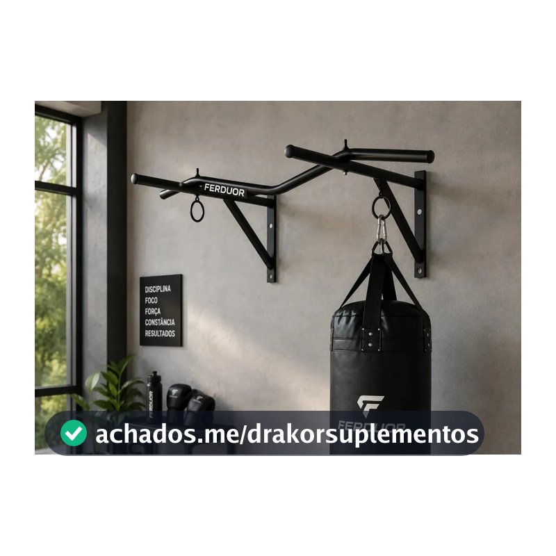 Barra Parede Fixa Suporte Saco de Pancadas Boxe Muay Thai MMA TAF Musculação Academia Treino Peso Fitness Exercícios Ferduor Físicos Esporte Fisioterapia Muscular Musculo Anilha Halter Concurso