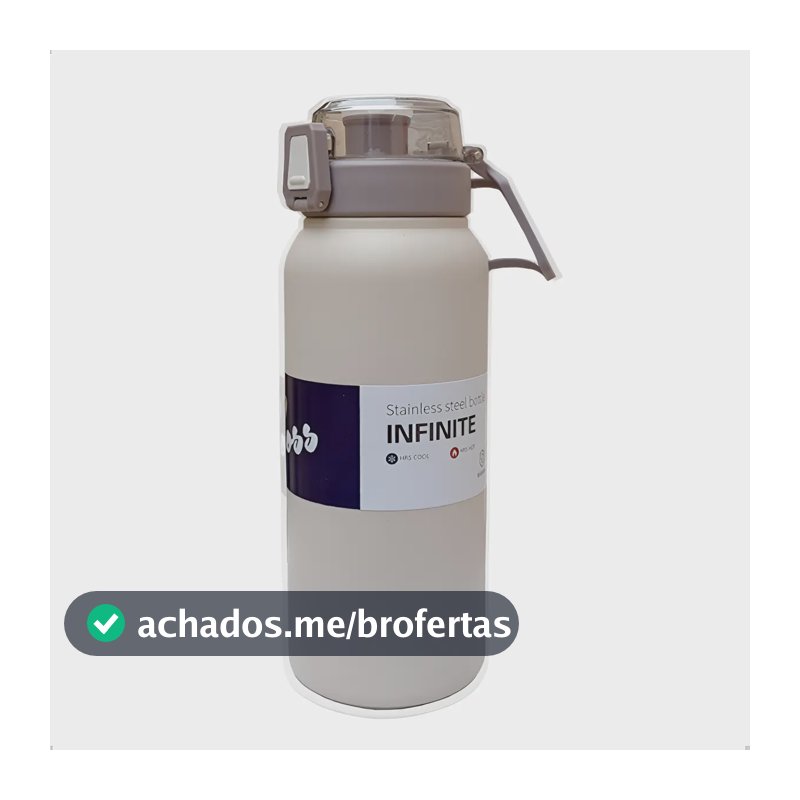 Garrafa Isotérmica Inox Vácuo Premium Antivazamento 1 Litro Mármore
