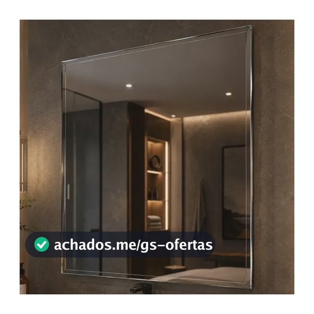 Espelho Mirano Paris 80x60cm Bisote Design Lapidado Moderno Suporte