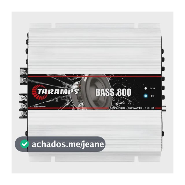 Módulo Taramps Bass 800w Rms 1 Ohm Amplificador 1 Canal Branco