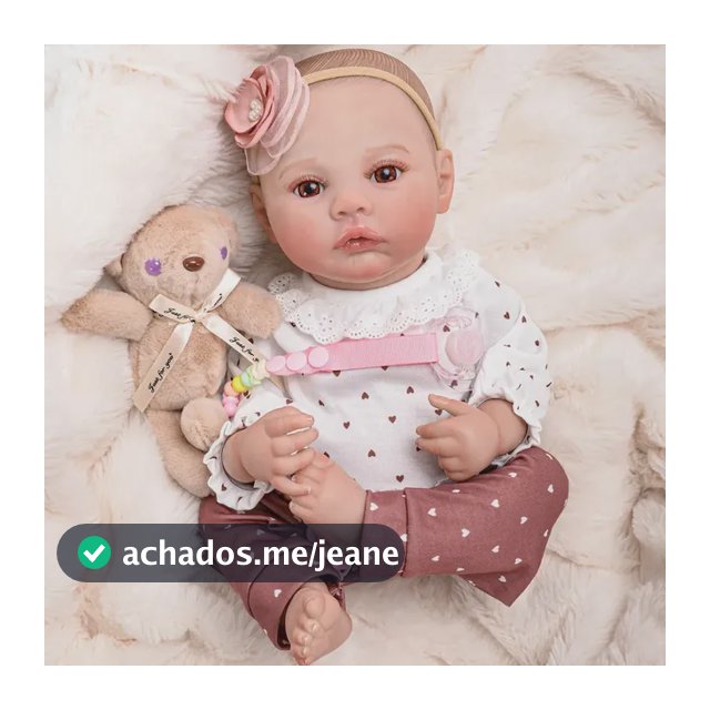 Brastoy Bebê Reborn Boneca 48Cm Menina Silicone Realista Lavável À Água Com Acessórios Completos