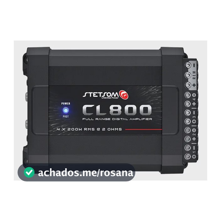 Módulo Amplificador Stetsom Combat Cl800 800w Rms 4 Canais Para Som Automotivo Preto