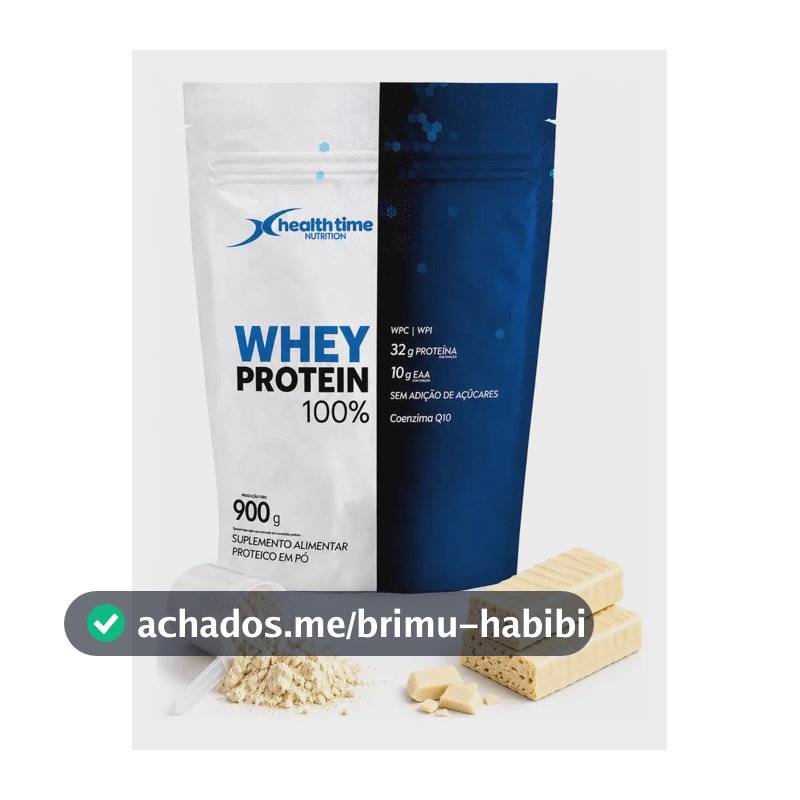 Whey Protein 100% Zero Açúcar Isolado Sem Glúten 900g Healt Sabor Chocolate branco