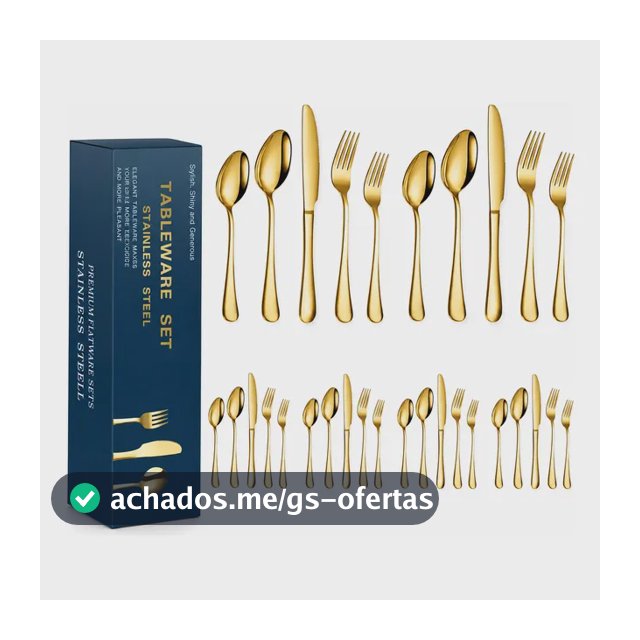 Jogo Talheres Dourados 30 Peças Aço Inox Luxo Premium Dourado