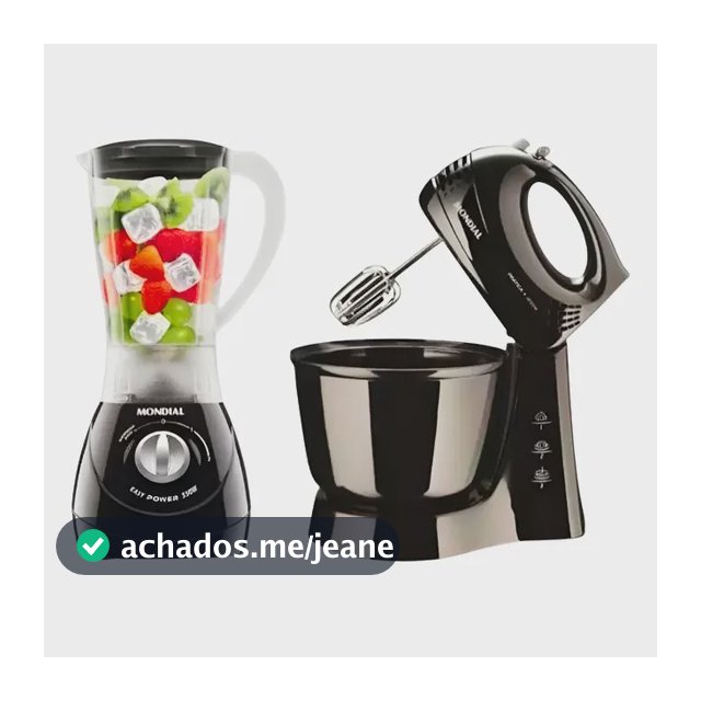Kit Mondial Batedeira E Liquidificador Cor Preto 110v Top Preto 127v