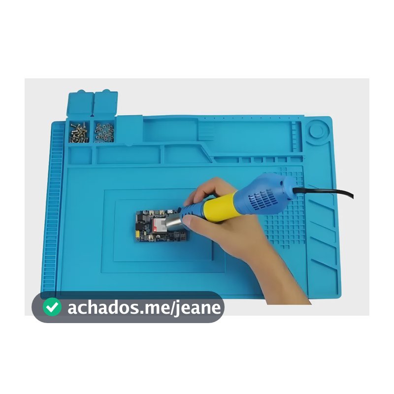 Tapete Antiestático P/ Assistência Técnica 45cm X 30cm Cor A Azul